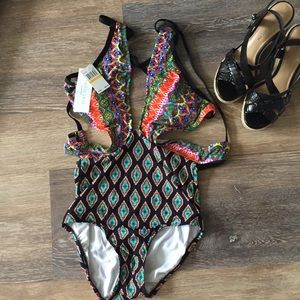 Coastal Zone by Jantzen One Piece Wrap Swimsuit